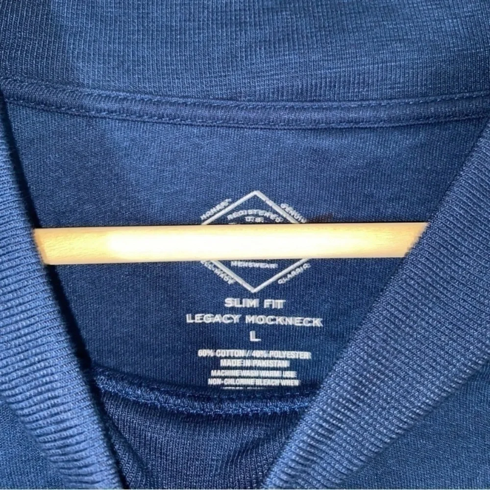 NWT St. John Navy Slim Fit Legacy Mockneck Tee - Picture 4 of 6